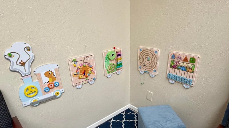 The kids' corner inside the Denton Chiropractic Center waiting room